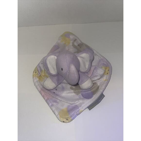 Blankets and Beyond Elephants Purple Gray Pink Baby Girl Security Blanket Lovey - Picture 7 of 7